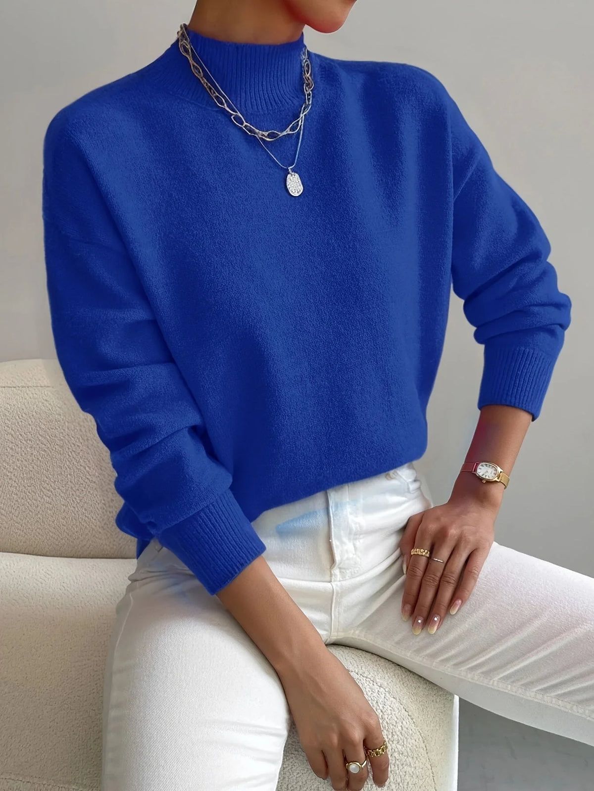 Yara Knit Sweater for Women | High Collar, Soft Fabric, Multiple Colors 6