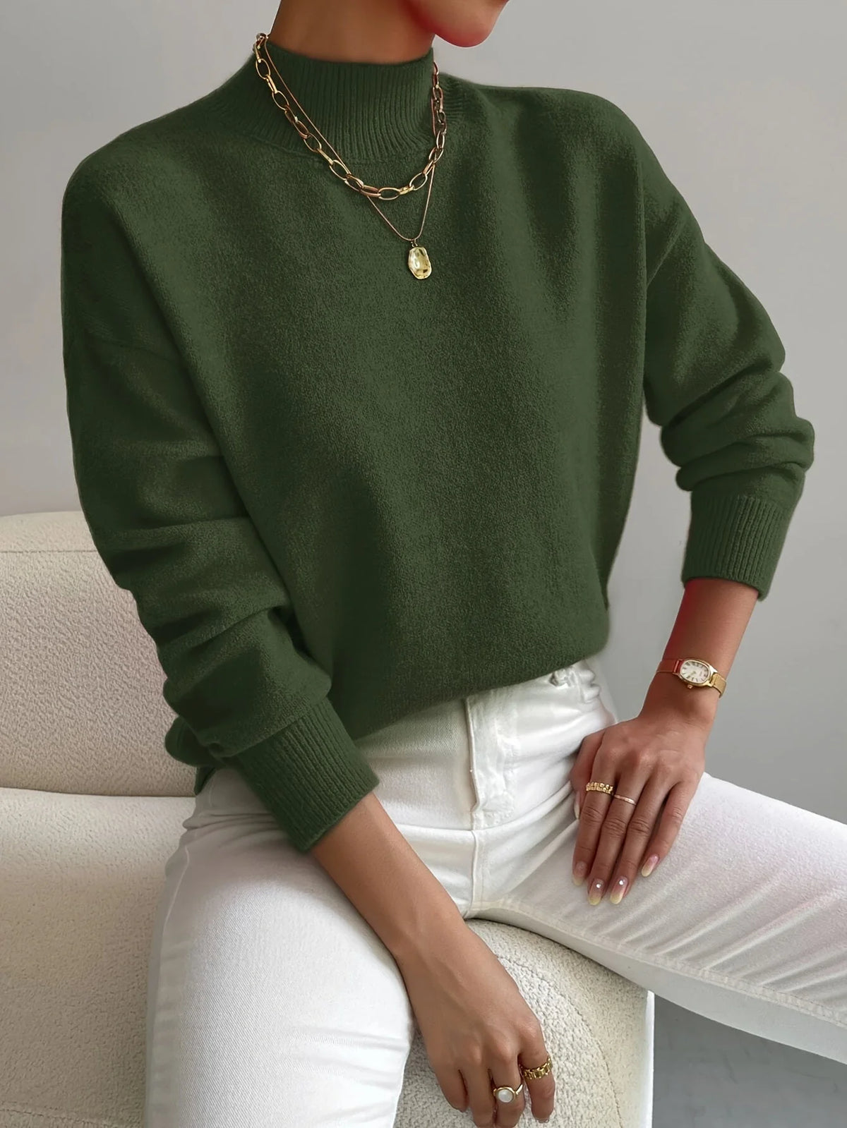 Yara Knit Sweater for Women | High Collar, Soft Fabric, Multiple Colors 7