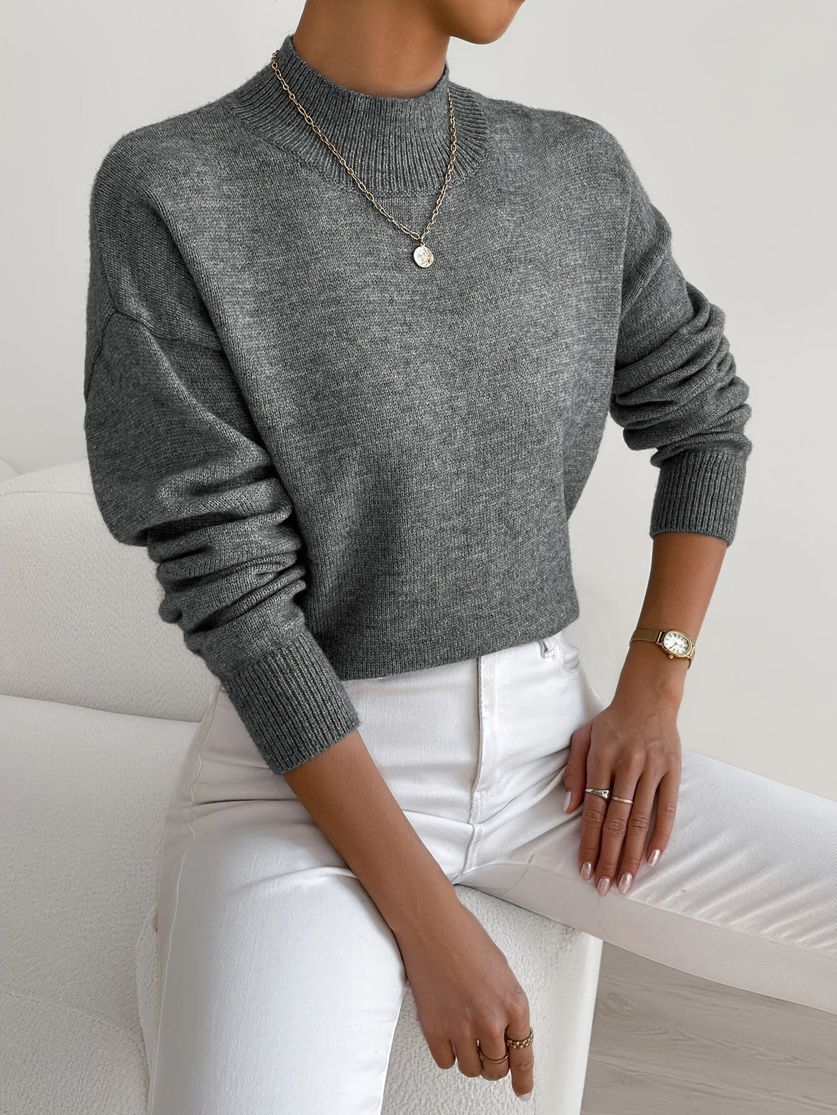 Yara Knit Sweater for Women | High Collar, Soft Fabric, Multiple Colors 8