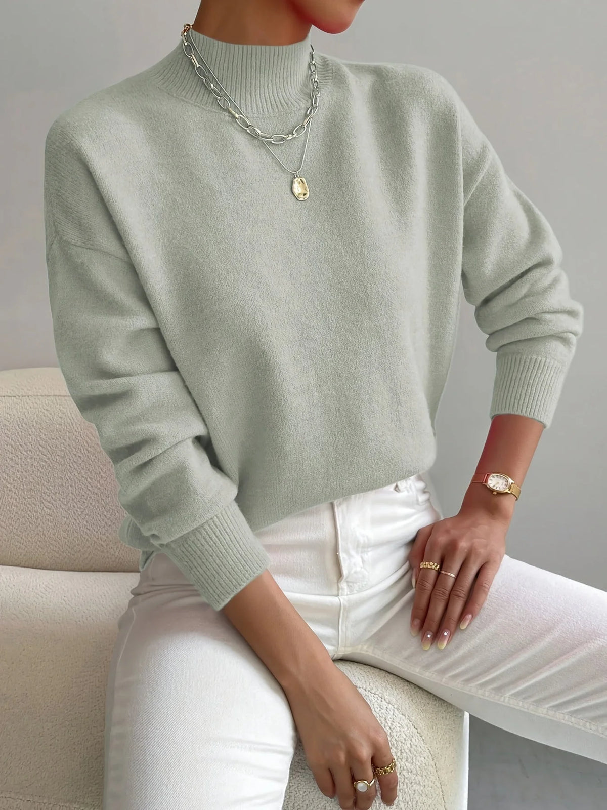 Yara Knit Sweater for Women | High Collar, Soft Fabric, Multiple Colors 9