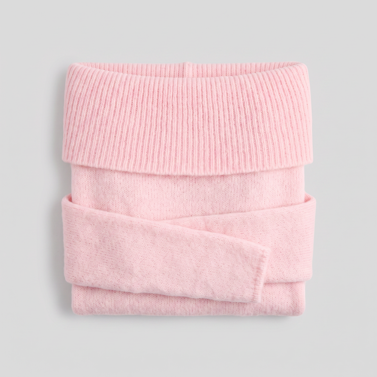 Clara off-shoulder knit top in pink, flat lay product shot