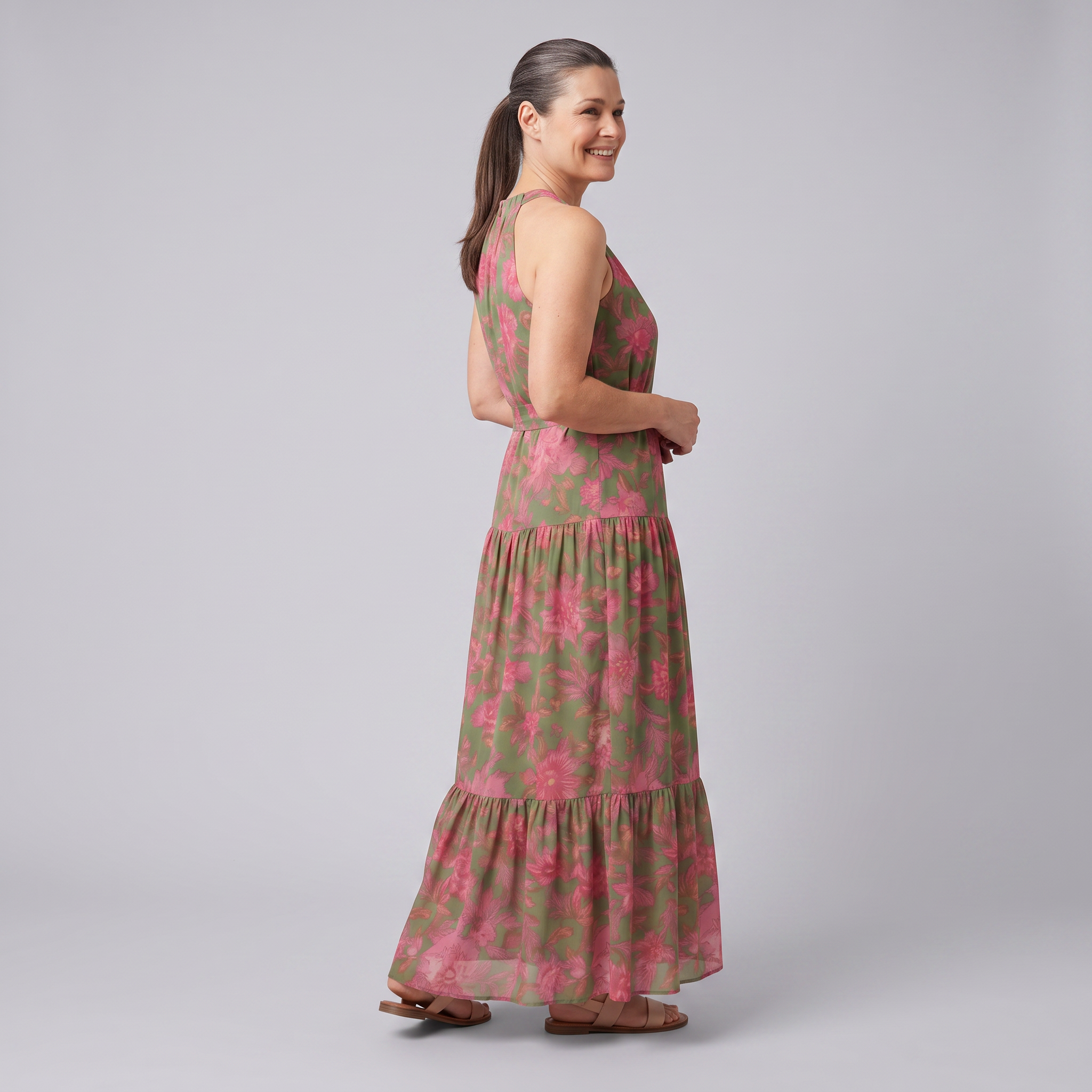 Raven Midi Dress side angle on model