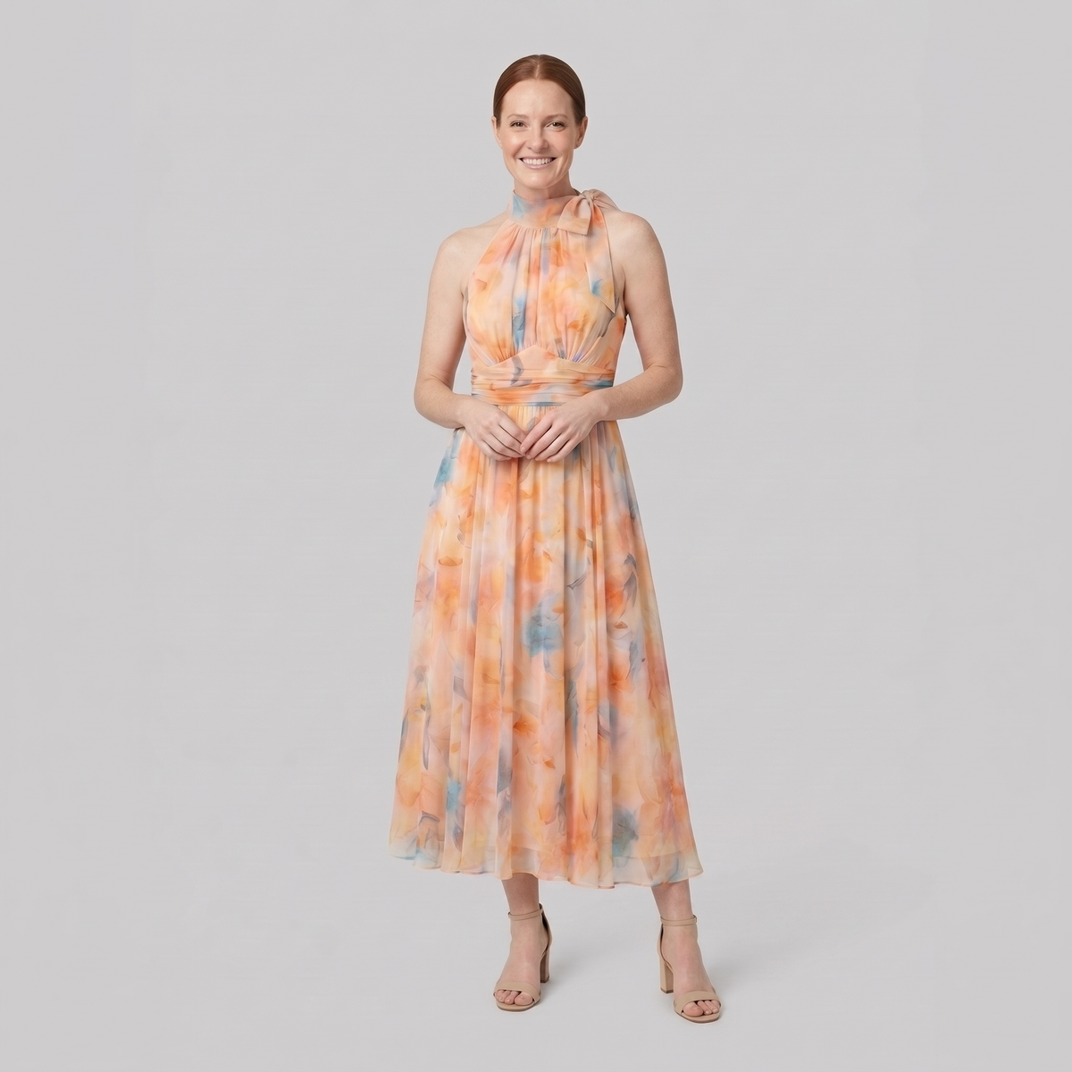 Elysian Midi Dress front view on model