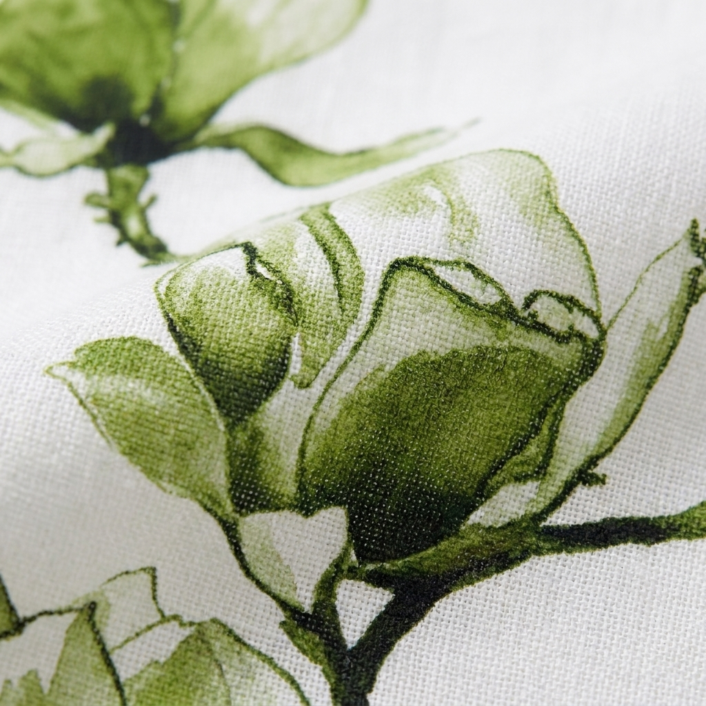 Fleur Midi Dress Set - floral linen fabric detail