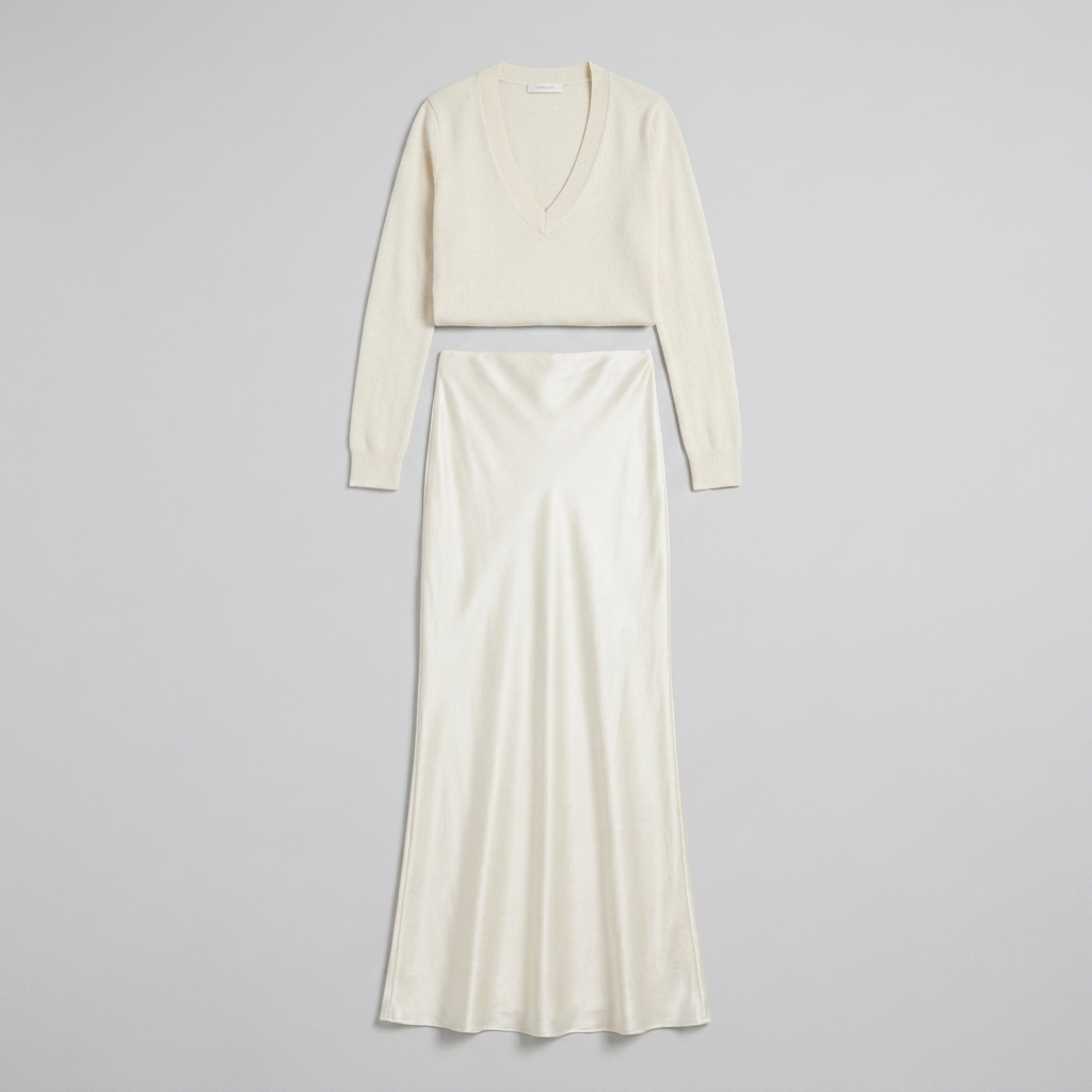 Sarina Dress Set White - flat lay product