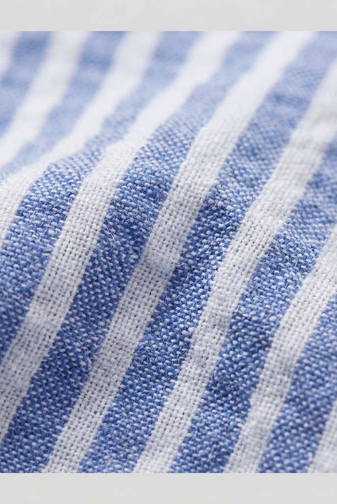 Sierra striped seersucker cotton fabric texture close-up