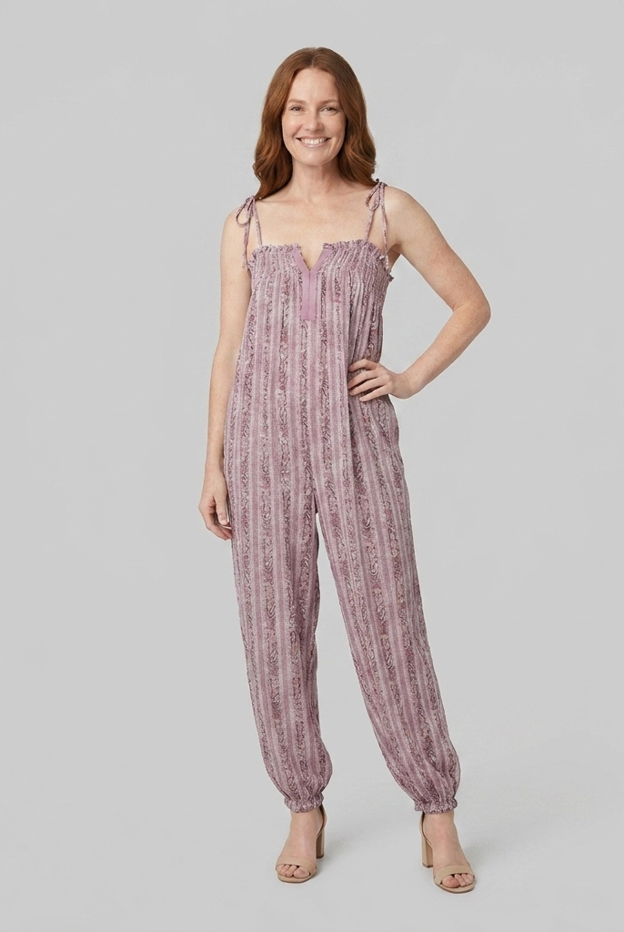 Elysian Womens Romper in Lavender - Front View
