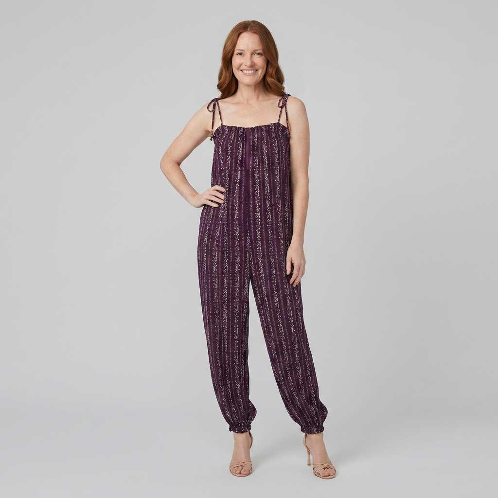 Elysian Womens Romper in Purple - Front View