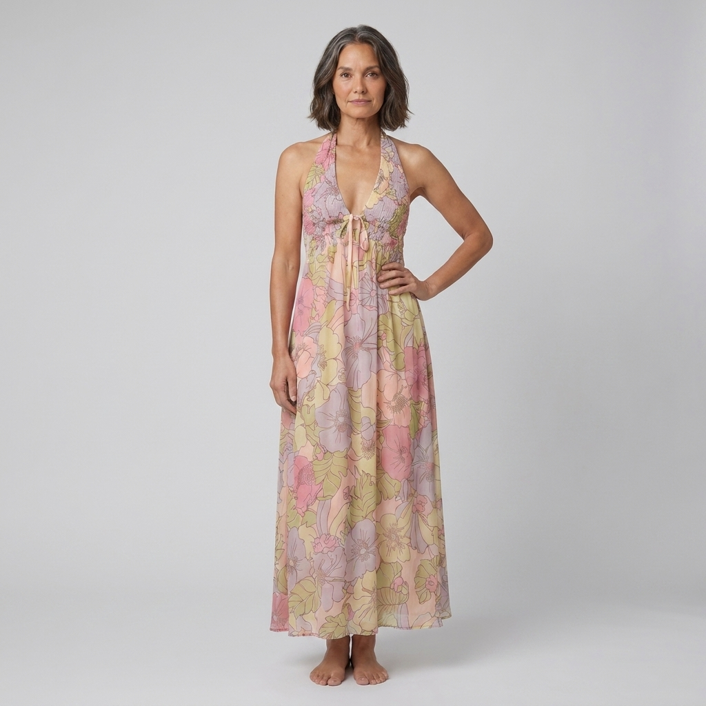 Fiona Maxi Dress in Garden Print - Front View