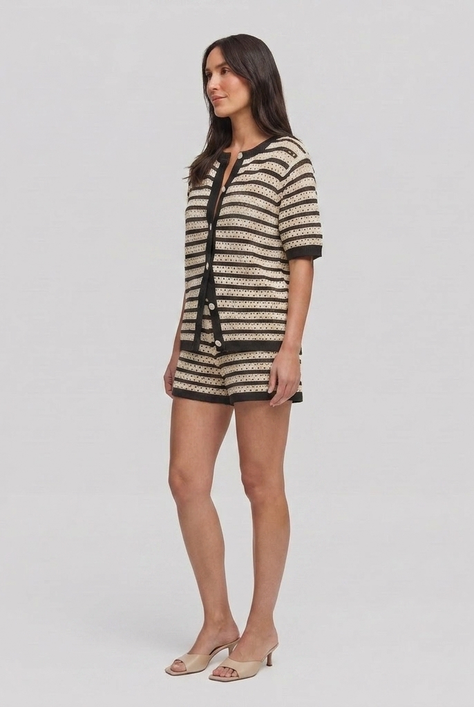 Sola Knitted Co Ord Set Black - Side View