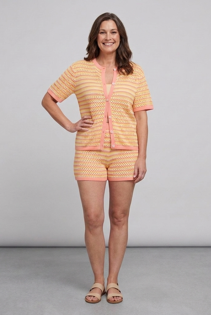 Sola Knitted Co Ord Set Citrus - Front View