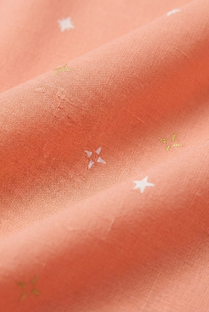 Women's Sleeveless V-Neck Blouse in Peach - Fabric Close-Up