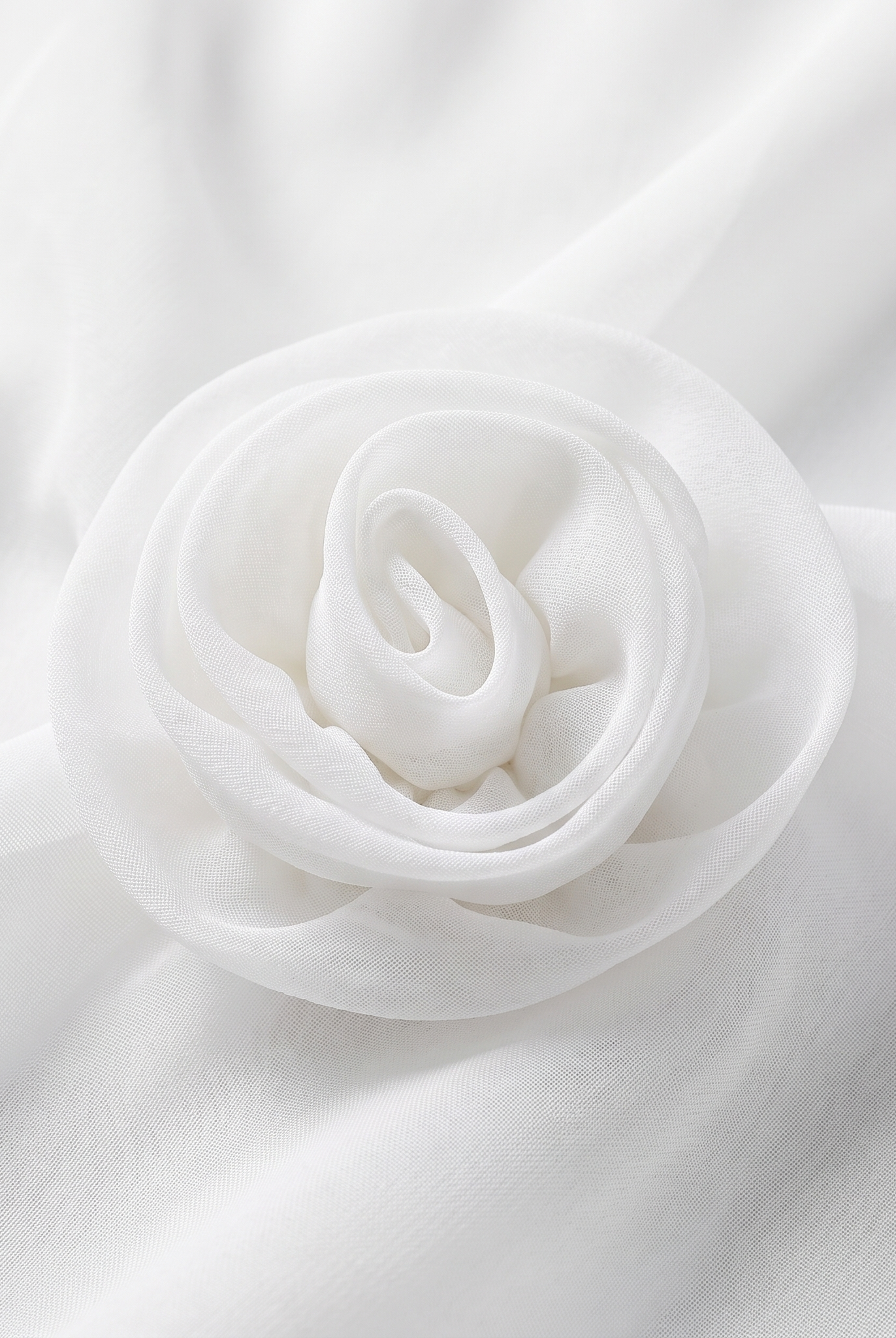 Iona chiffon blouse 3D rosette and sheer fabric close-up