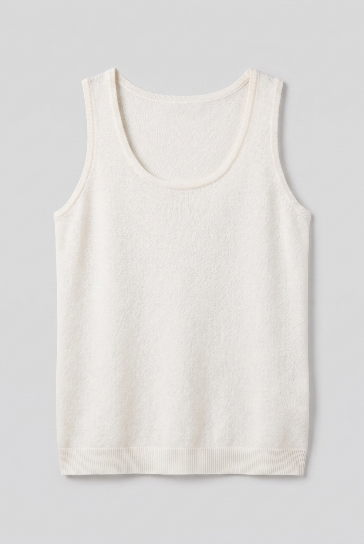 Ivanna cashmere-blend knit vest in ivory, flat lay product shot