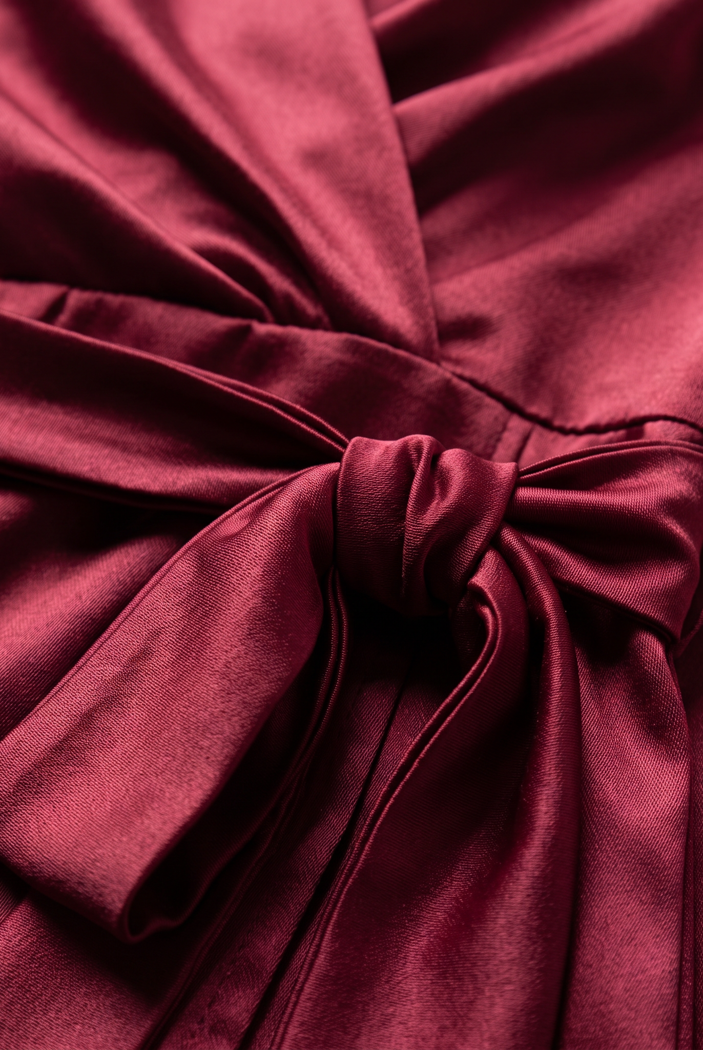 Ivette wrap dress satin tie waist close-up