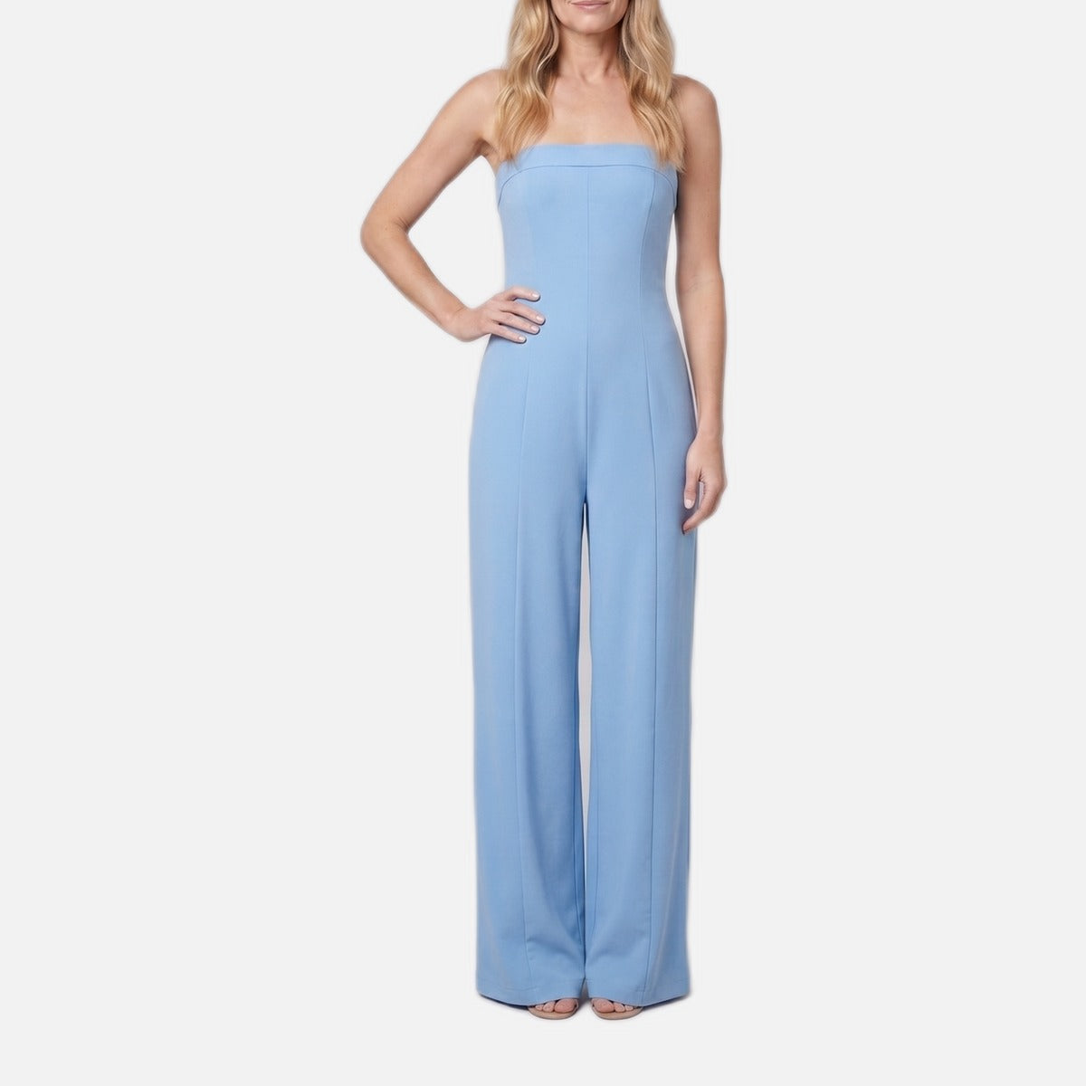 Women's Jumpsuit – Backless, Wide-Leg Draped Fabric
