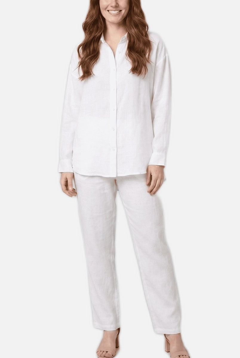 Women's Blouse – Soft Cotton Blend Long Sleeve Top