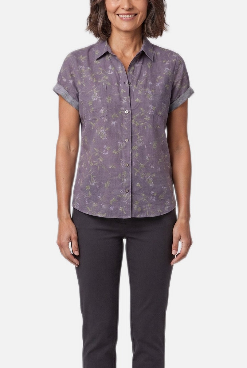 Women's Vintage Blouse – Floral Print, Lightweight Summer Top