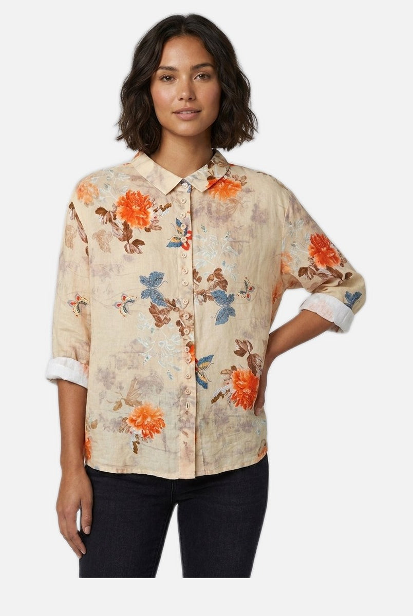 Women's Blouse – Cotton, Peter Pan Collar, Loose Fit