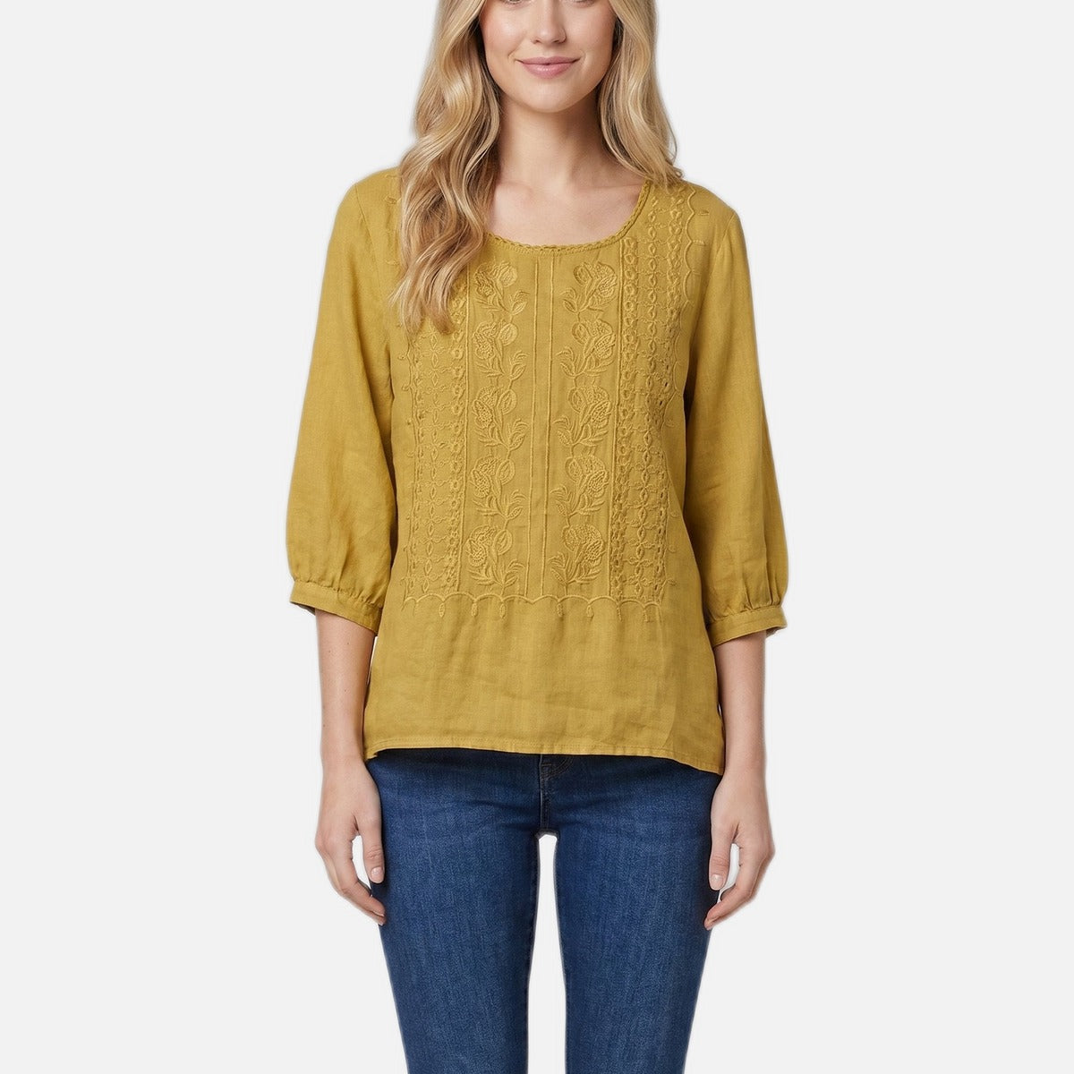 Women's Embroidered Blouse – Relaxed Fit, Five Colours