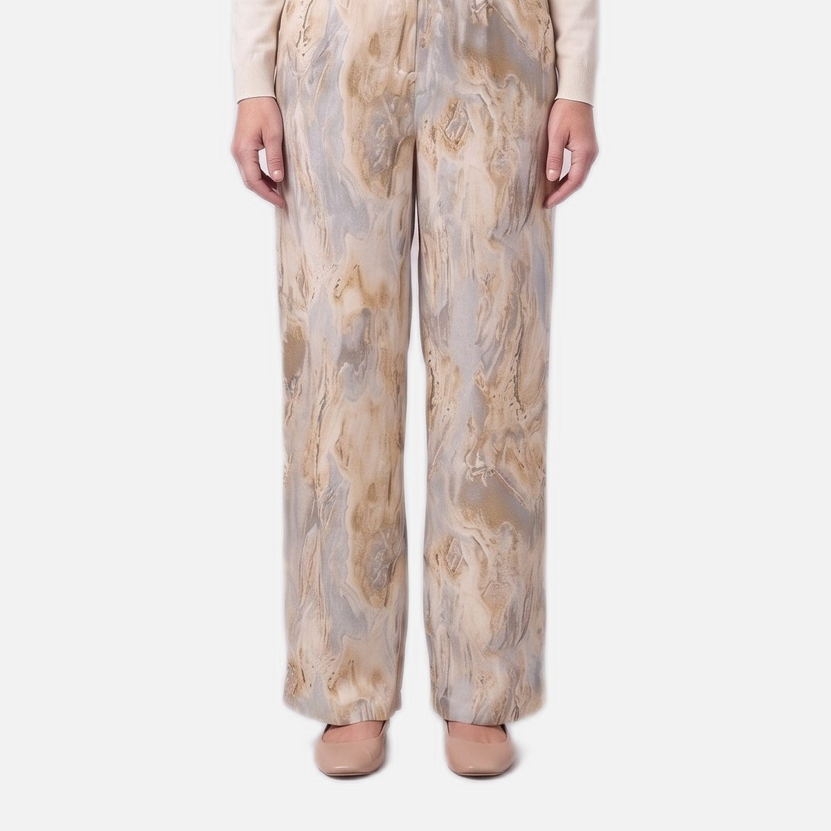 Women's Printed Wide Leg Trousers – High Waist