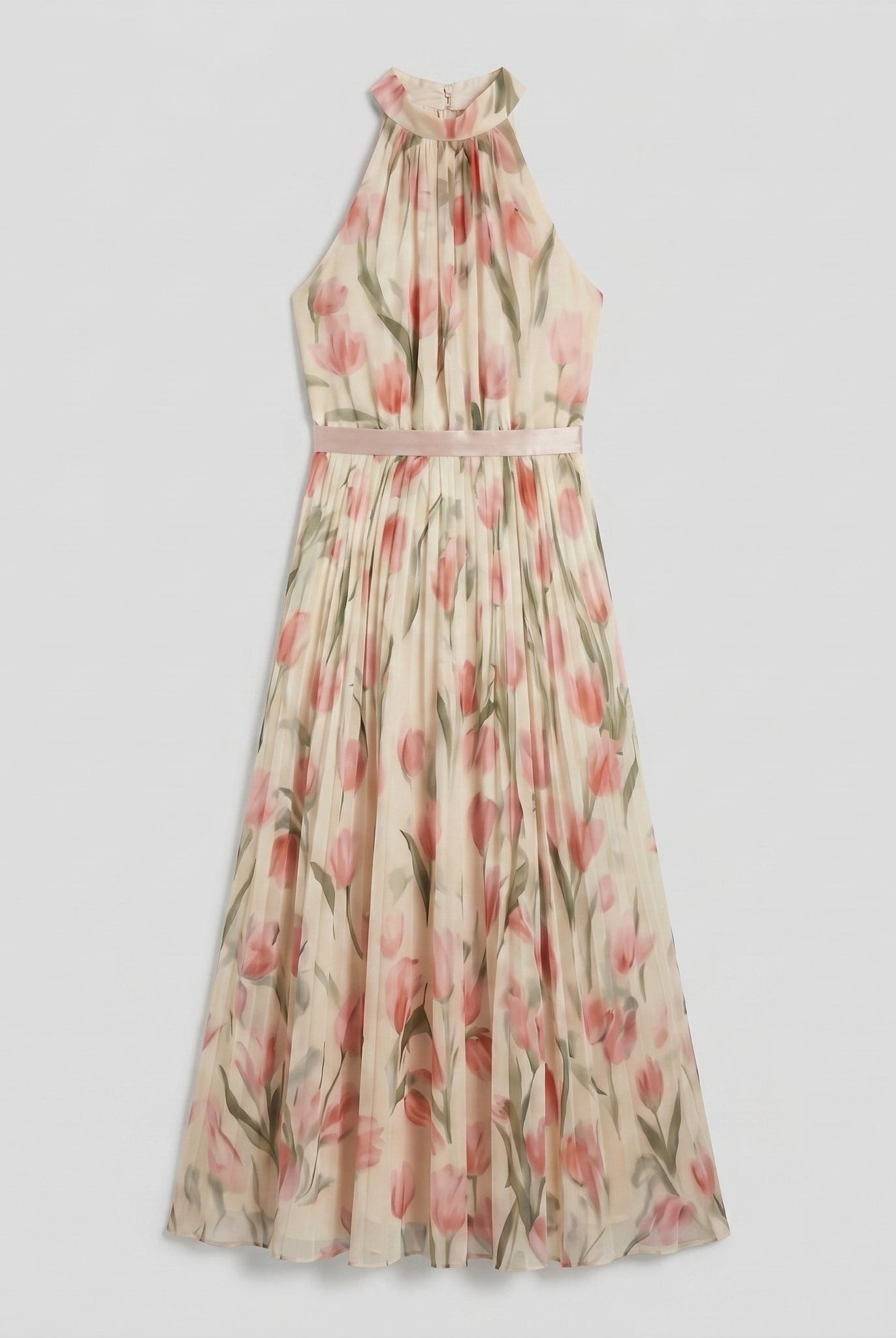 Aurelle floral midi dress flat lay detail