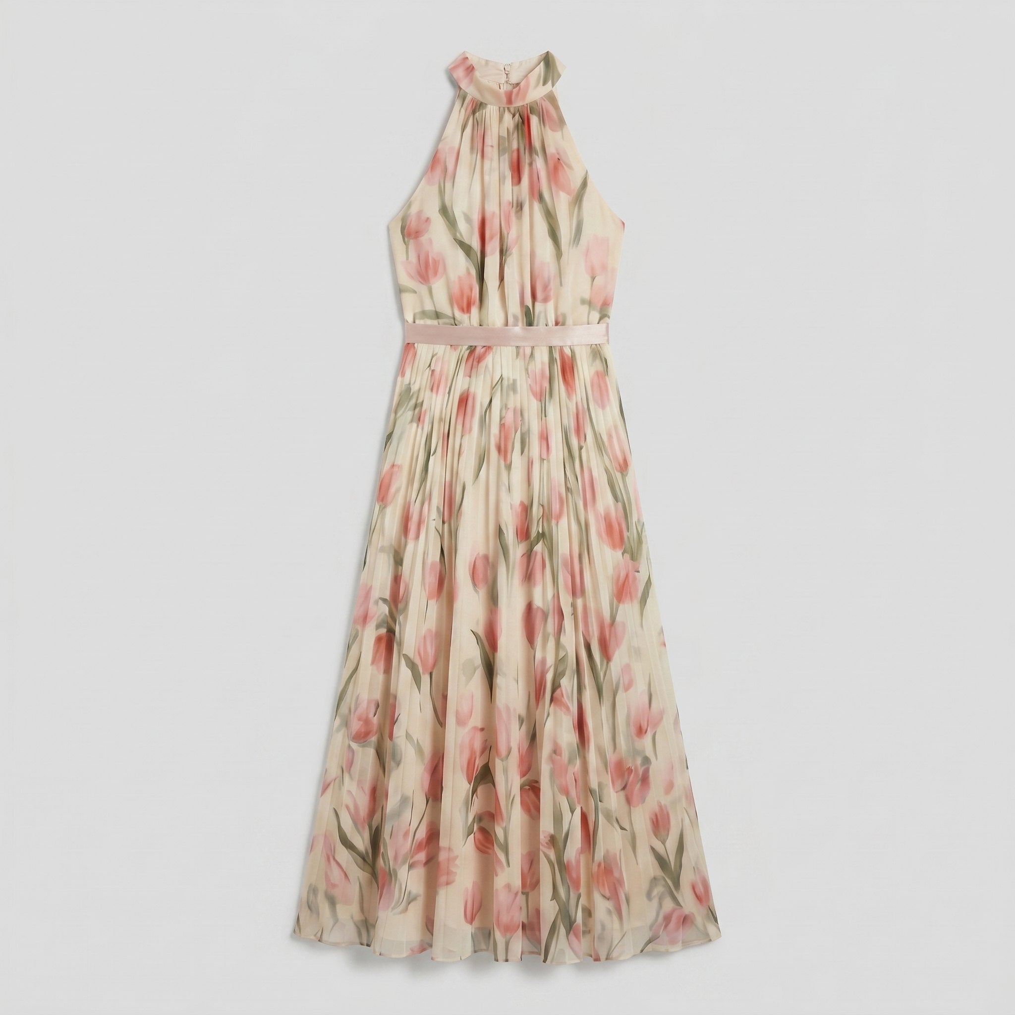 Aurelle floral midi dress flat lay detail