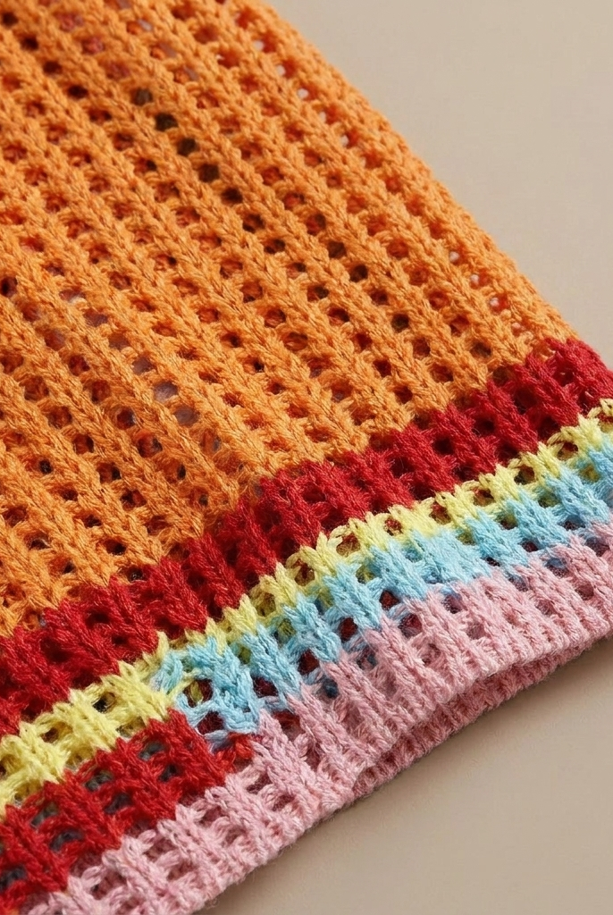 Blythe knitted colour block beach cover up — fabric