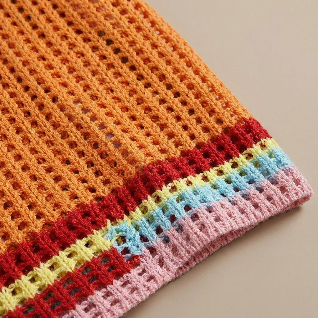 Blythe knitted colour block beach cover up — fabric