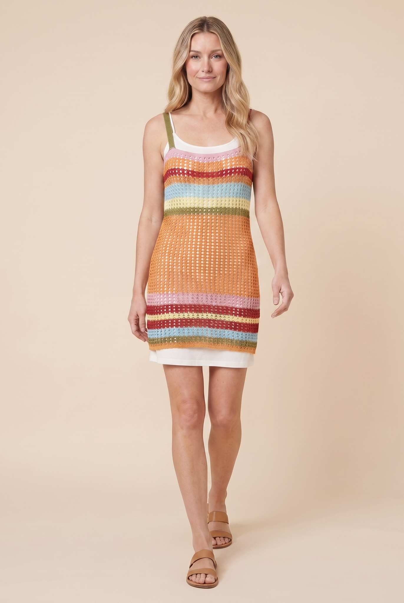 Blythe knitted colour block beach cover up — walk