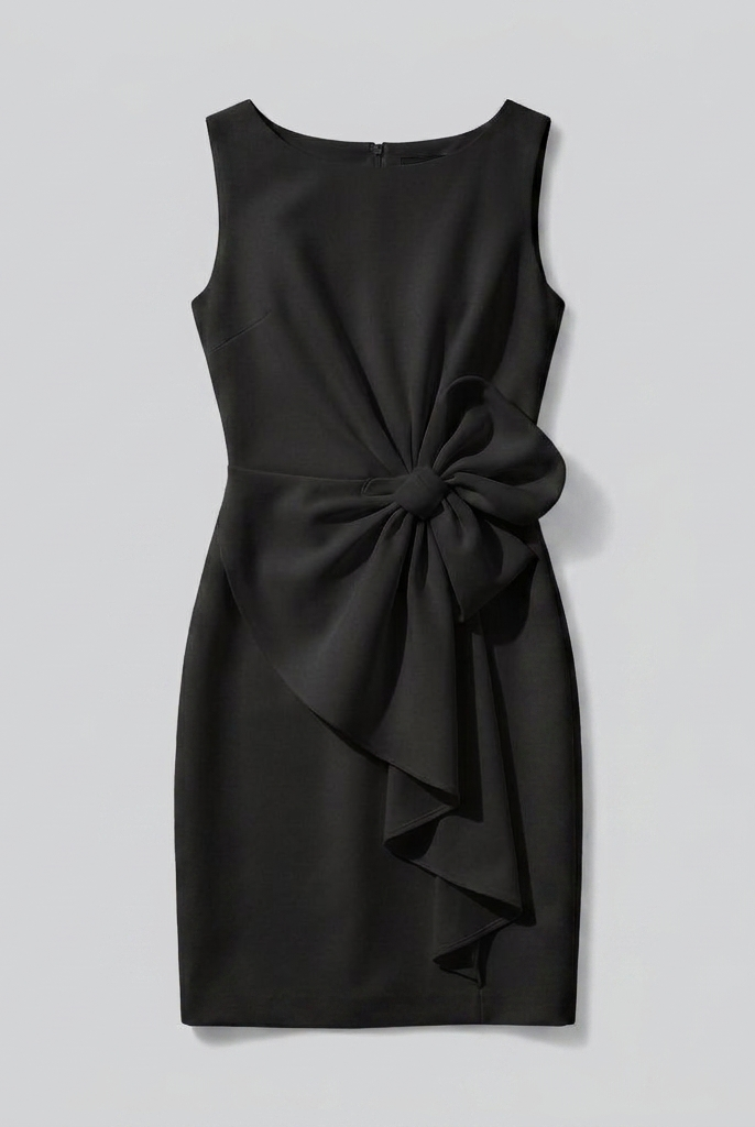 Celia black dress — flat-lay