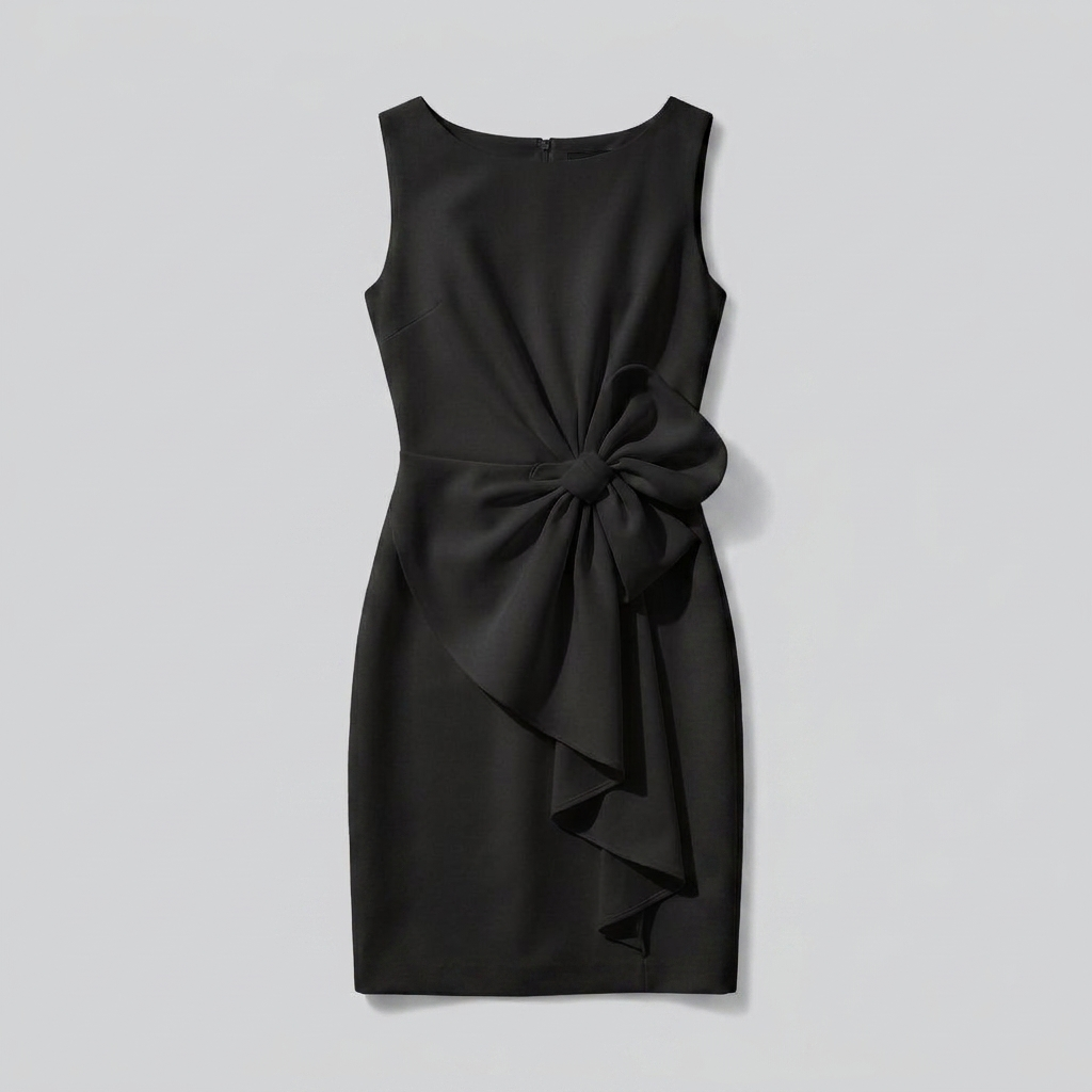 Celia black dress — flat-lay