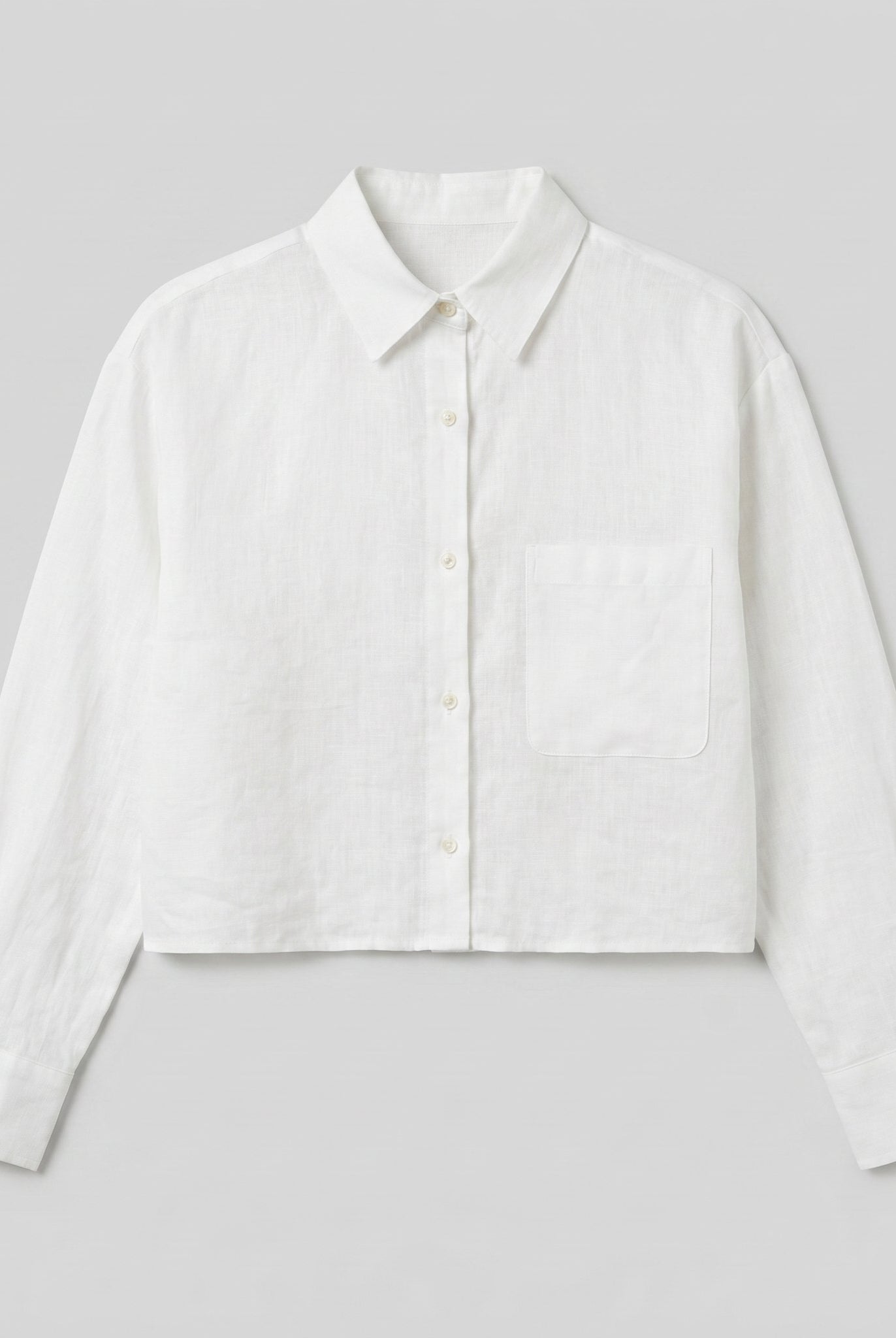 White linen shirt product detail - Cleo Women's Shirt