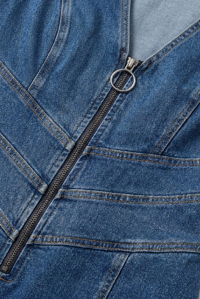 Dara Denim Jumpsuit — fabric