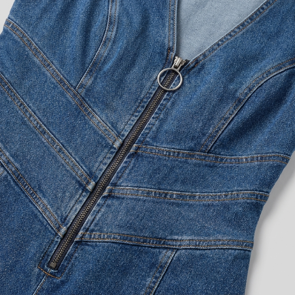 Dara Denim Jumpsuit — fabric