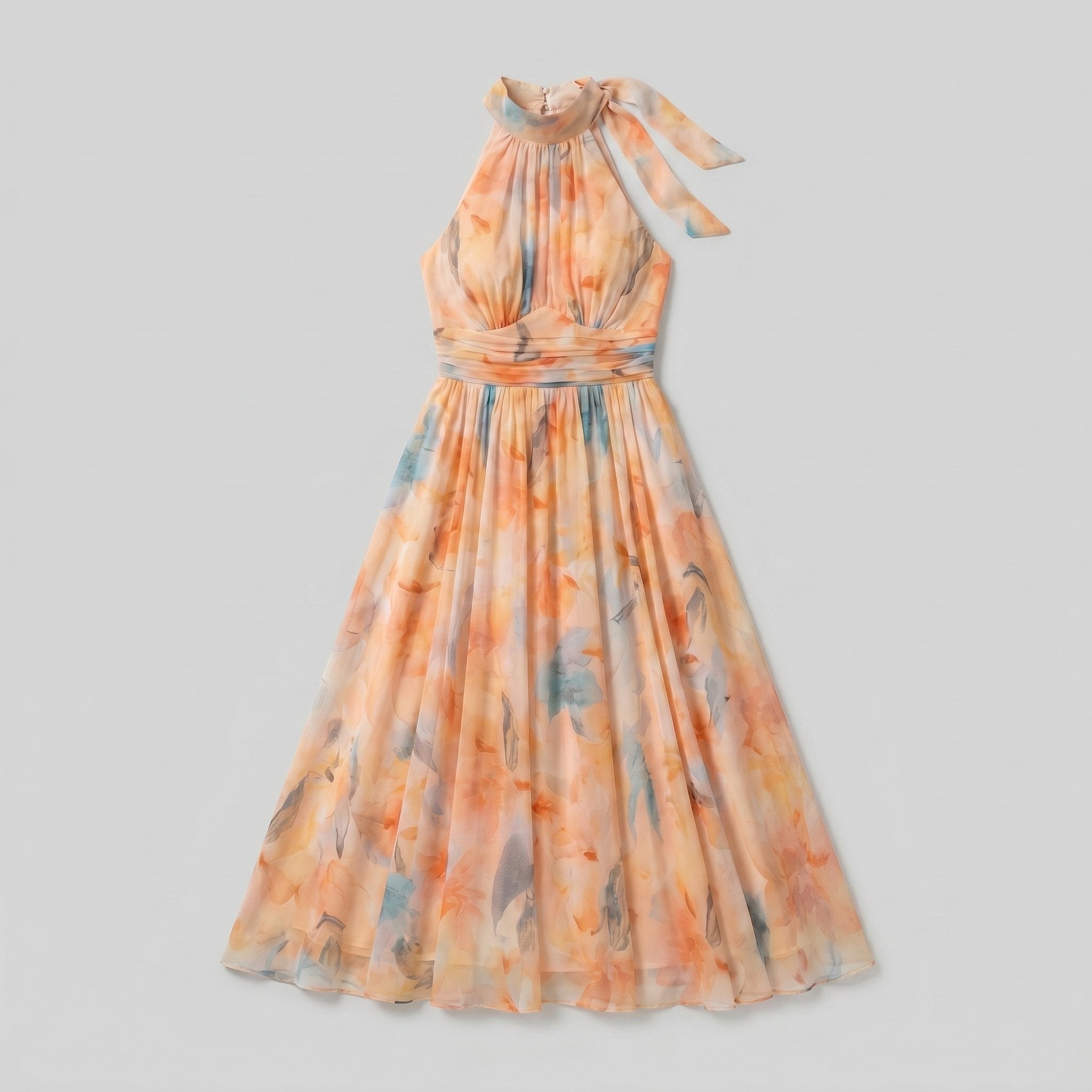 Elysian multicolor midi dress flat lay detail