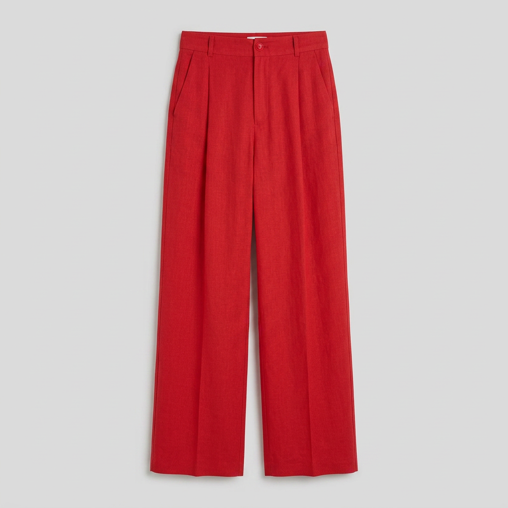 Raya red tailored pants — flat-lay