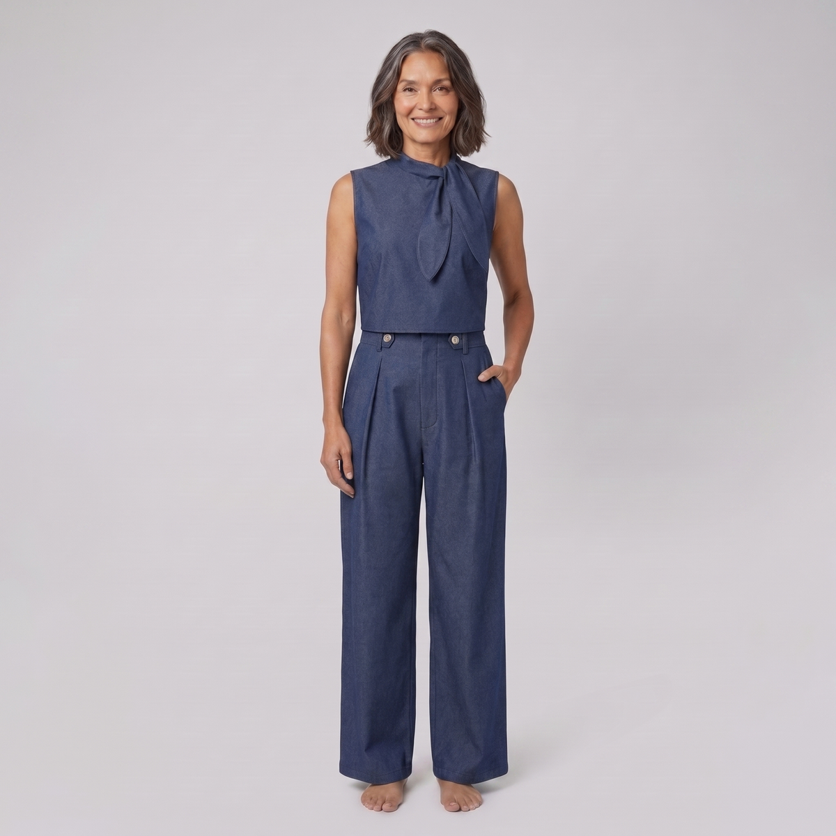 Talia Blouse Pants Set — front