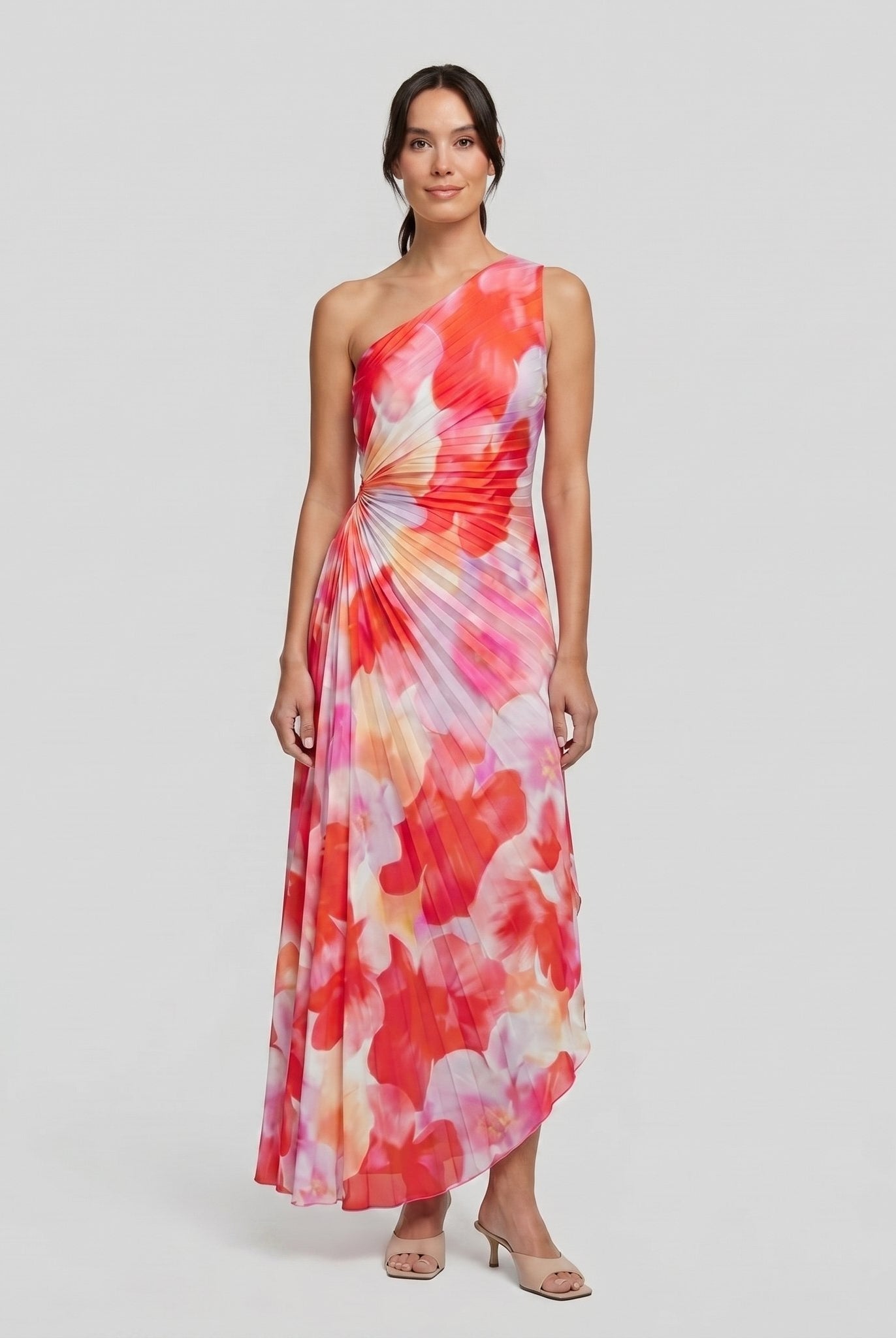 Model wearing floral midi dress full length - Taya Midi Dress
