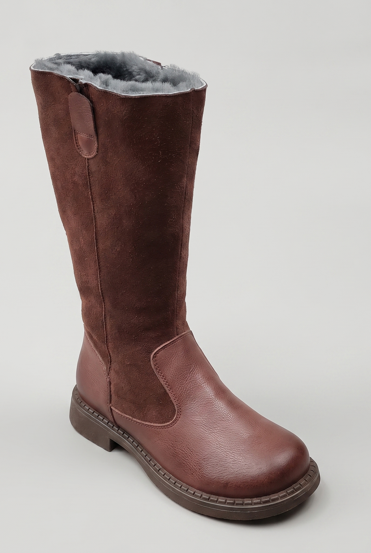 Knee-high riding boots with a wool-blend lining, view 1