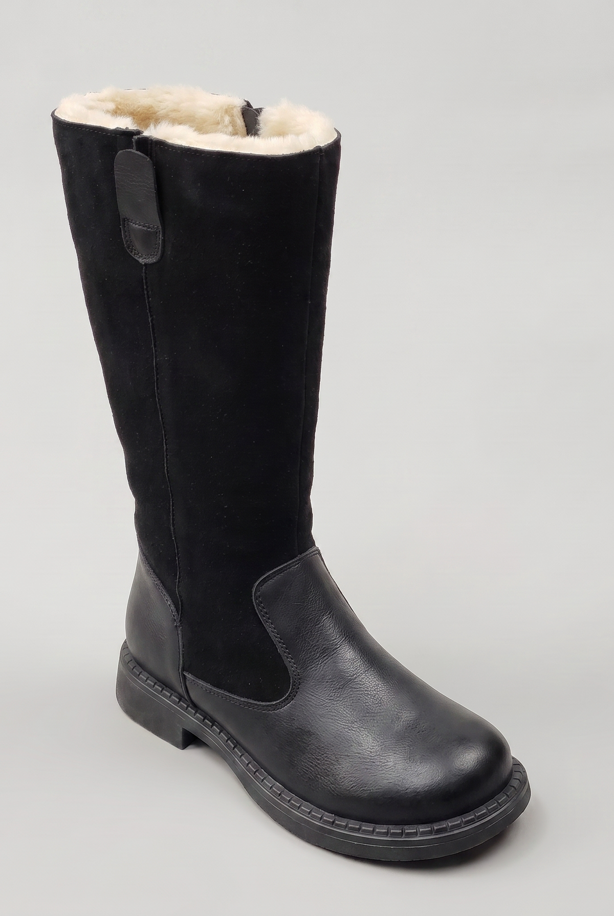 Knee-high riding boots with a wool-blend lining, view 2