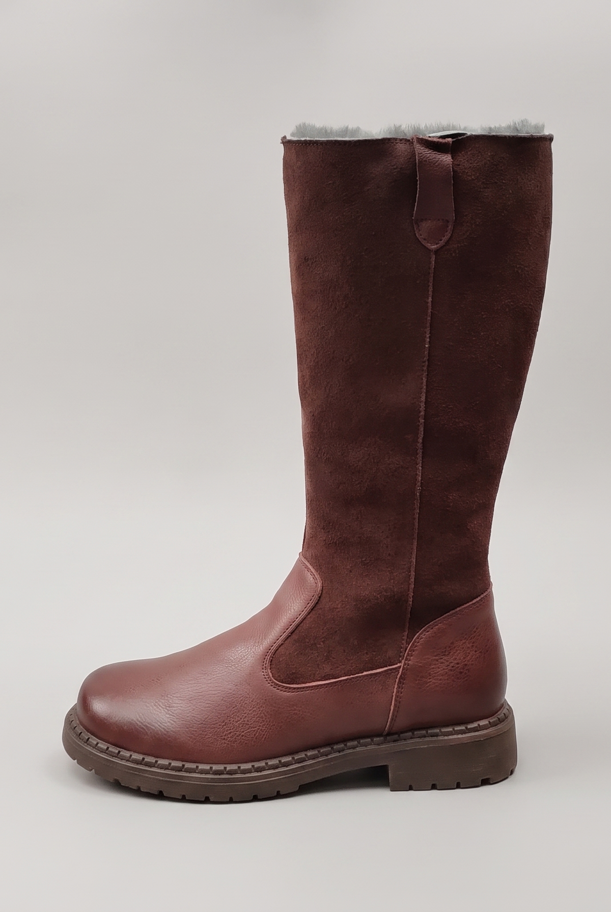Knee-high riding boots with a wool-blend lining, view 3