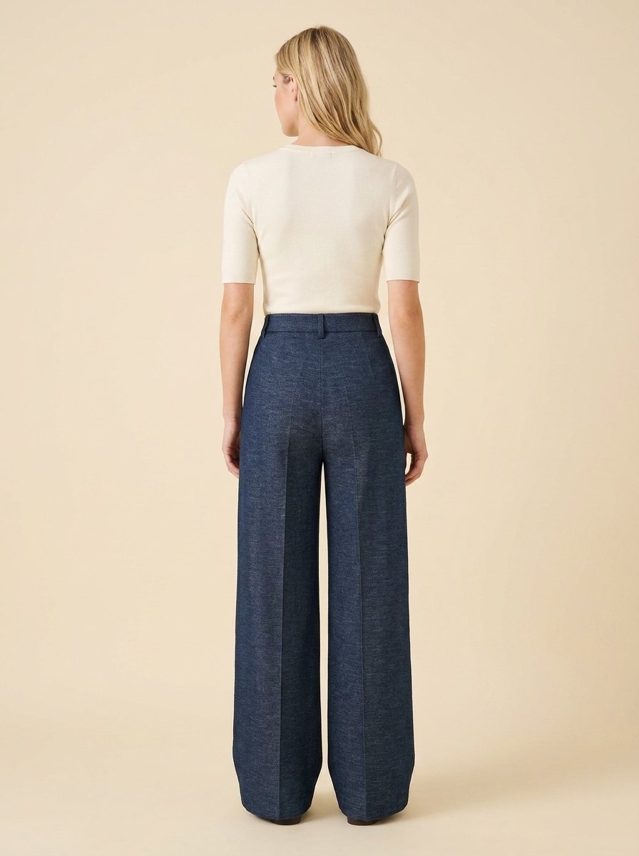 Tie waist trousers with the leg falling close to the body, view 5