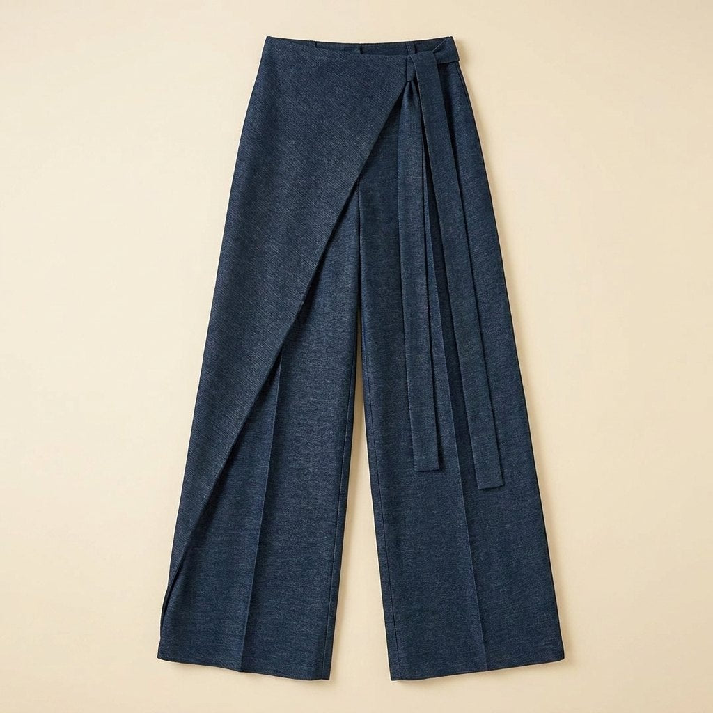 Tie waist trousers in a viscose blend, view 6
