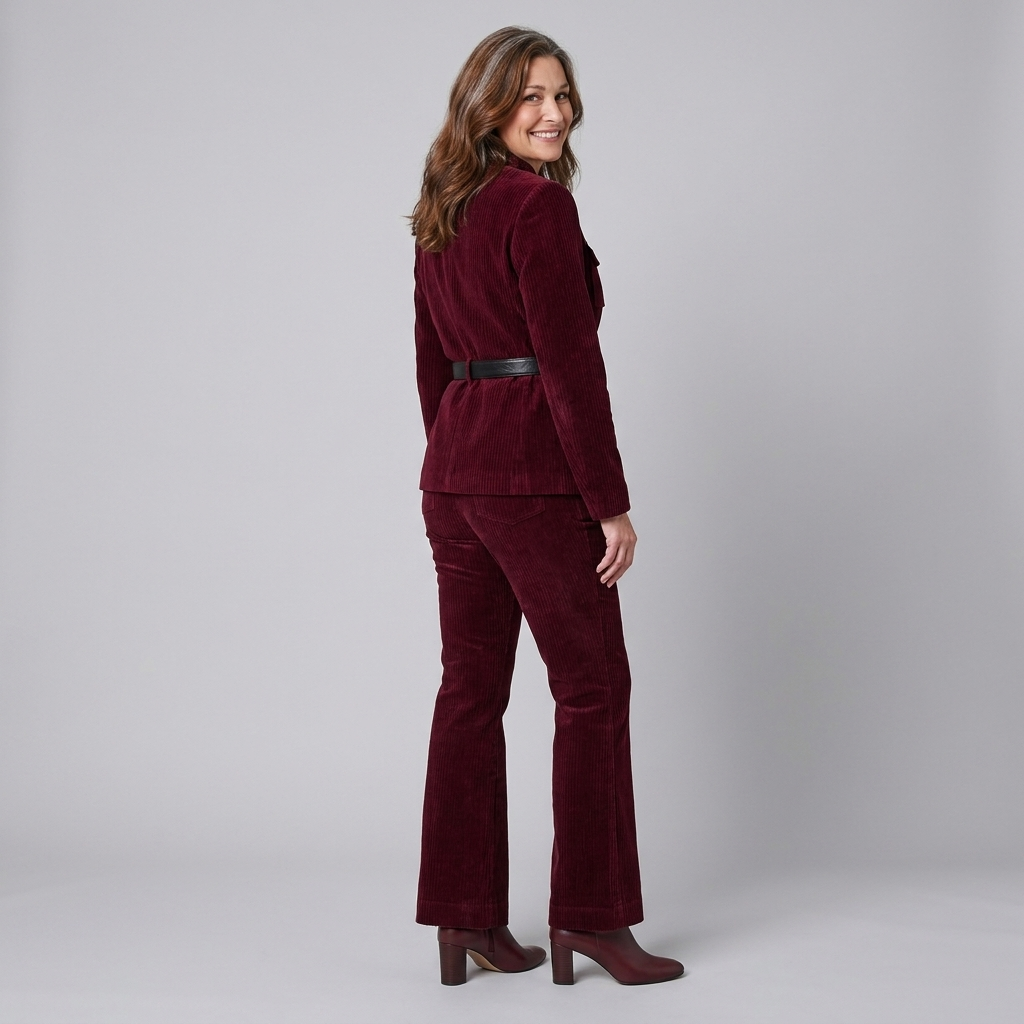 Corduroy jacket showing the cargo pockets at the hip, view 3
