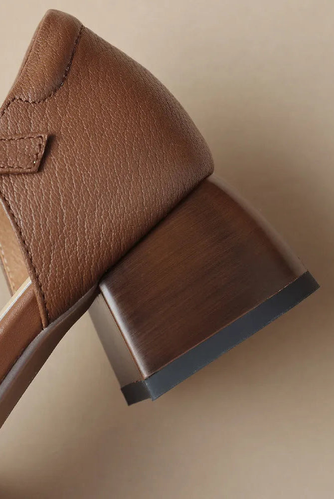 Leather-blend ankle strap heel showing the adjustable ankle strap, view 4