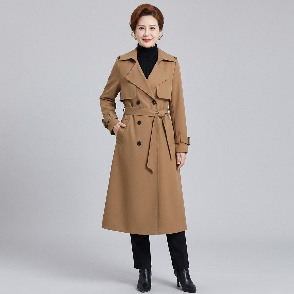 Relaxed fit maxi trench coat, view 2