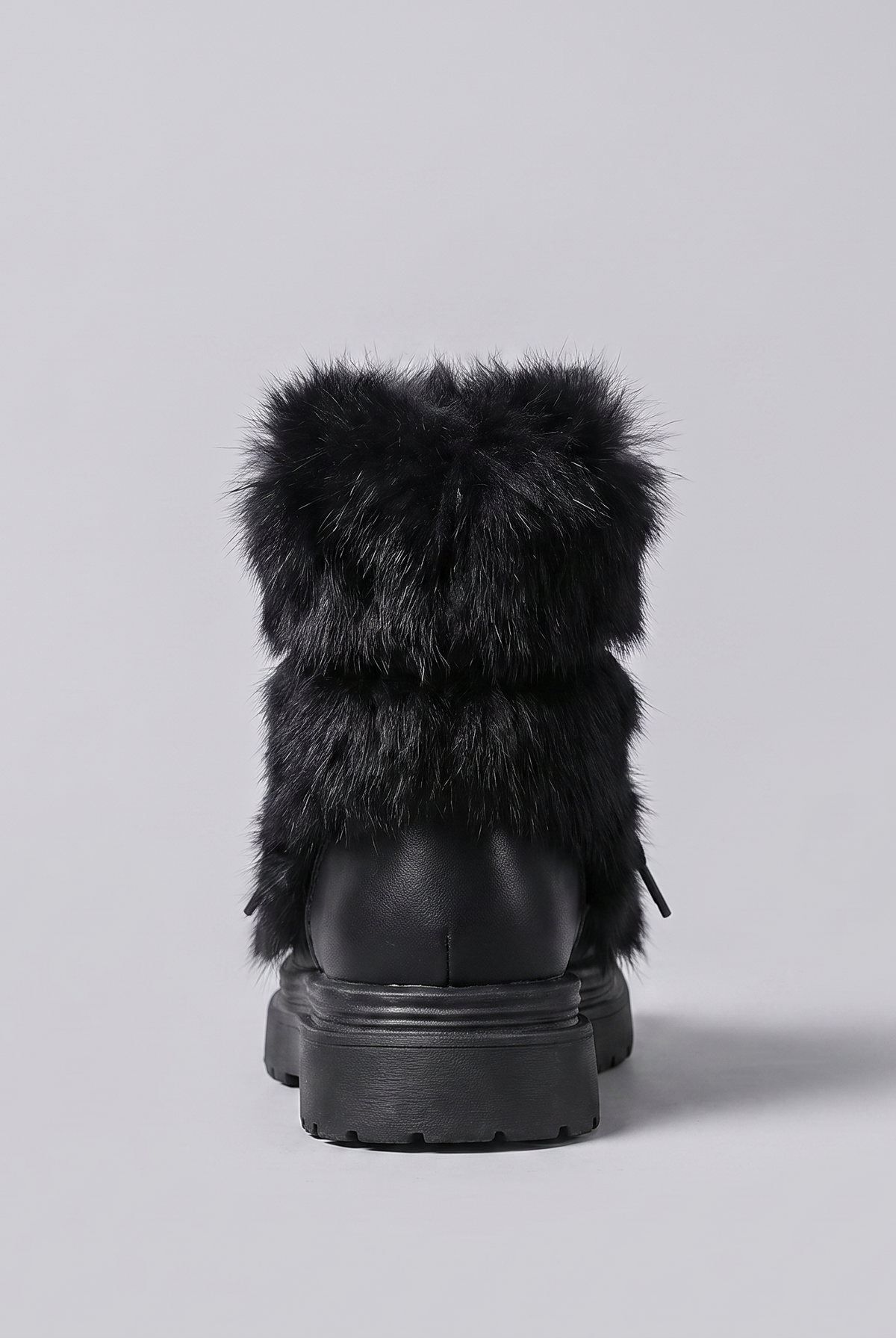 Insulated lace-up winter boots with a faux fur cuff and non-slip sole, view 4