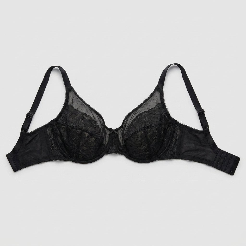 Full coverage lace minimiser bra, view 4