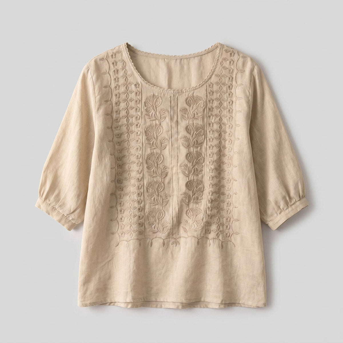 Embroidered relaxed blouse, view 7